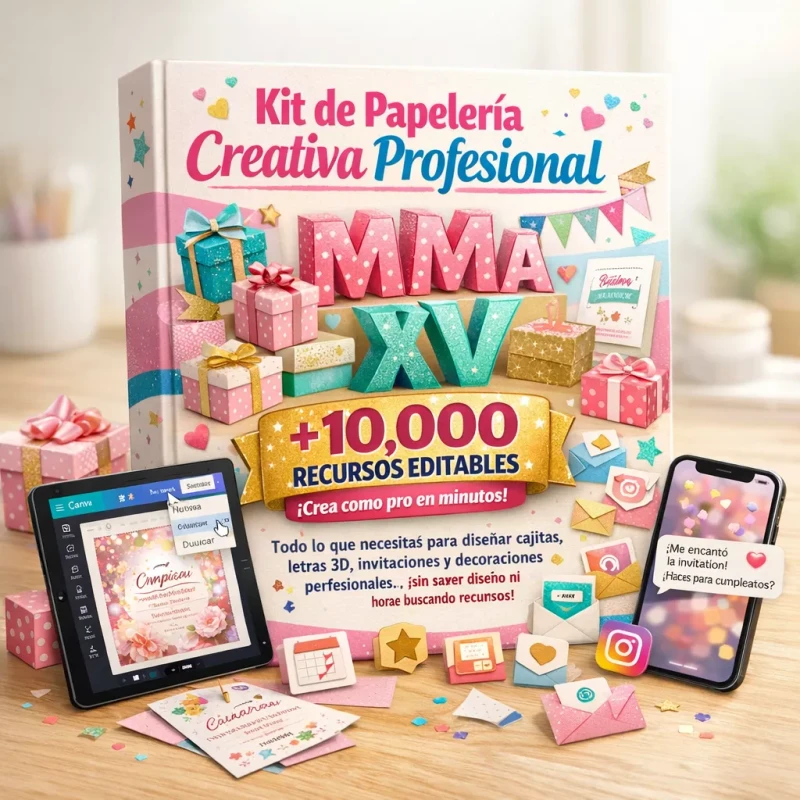 Mockup del Mega Kit Papelería Creativa